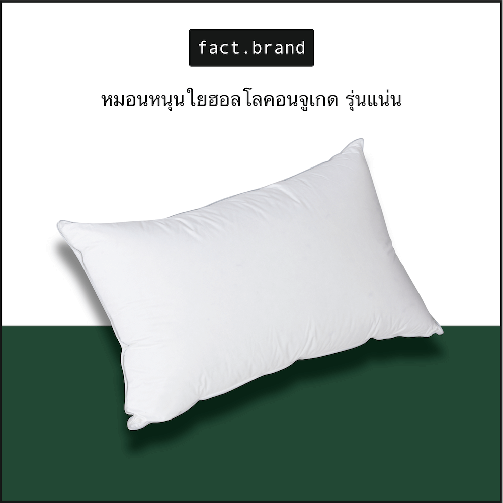 หมอนหนุน Fact.Brand เส้นใยฮอลโลคอนจูเกด รุ่น เเน่น สีขาว _1